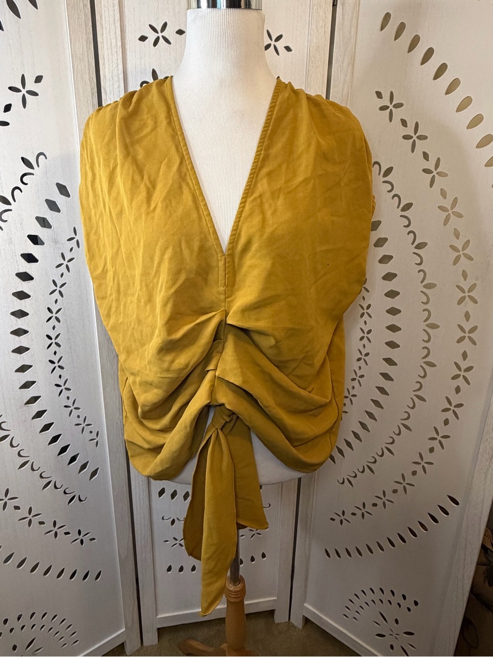 Mustard Tie-Front Women's Top - She + Sky
